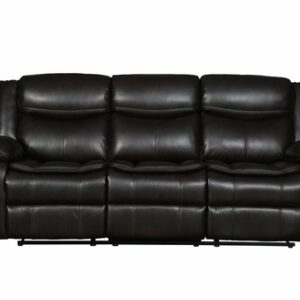 Modern Soft Brown Faux Leather Reclining Sofa
