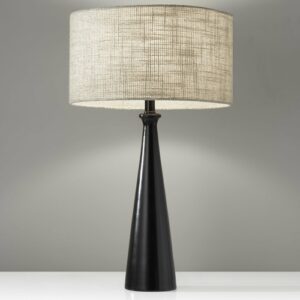 Black Metal Tapered Base Table Lamp