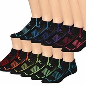 Ronnox Men's 12-Pairs Low Cut Running & Athletic Performance Tab Socks
