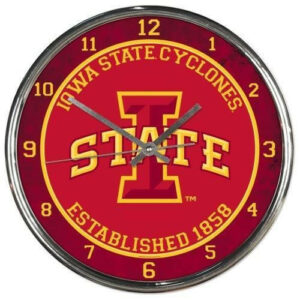 Iowa State Cyclones Round Chrome Wall Clock
