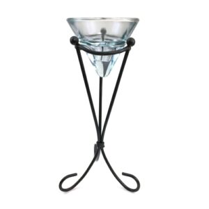 Glass Candleholder on Metal Pedestal