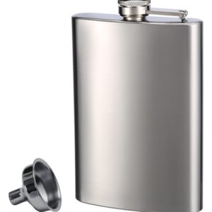 Stainless Steel Flask and Funnel