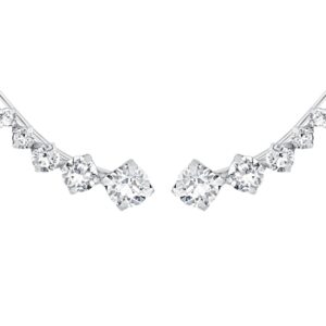 Crystal Droplet Ear Climbers