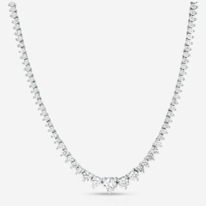 20 CT Created White Sapphire Graduated Tennis Necklace - G-H Color, SI