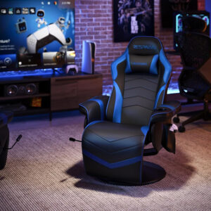 Blue 900 Gaming Recliner With Adjustable Leg Rest Cupholder