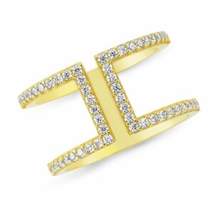 Ires Dainty Double Band Silver Stacked Ring