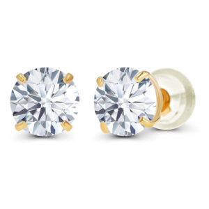 2.00 CTW AGI Certified  Lab-Grown Diamond Stud Earrings in 14K Yellow