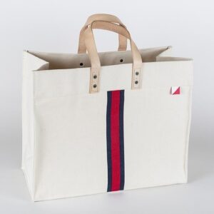 Striped Heavy Canvas Box Tote