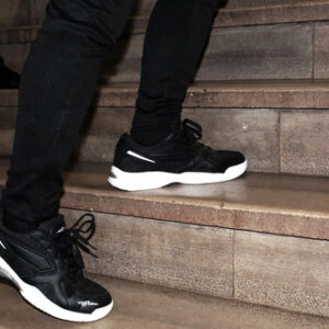 Men's High Arch Firm Support All-In-One Black Walking Shoes, Comfort &