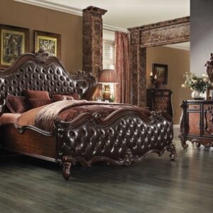 92inches X 97inches X 76inches 2-Tone Dark Brown PU Cherry Oak Wood