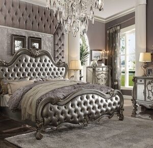 73inches X 99inches X 72inches Silver PU Antique Platinum Upholstery