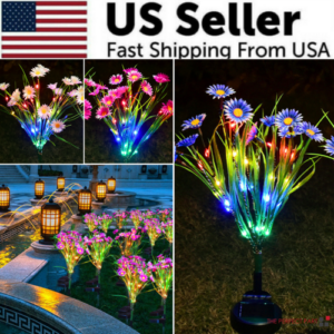 Solar Garden Lights LED Flower Stake Lamp Outdoor Yard Waterproof