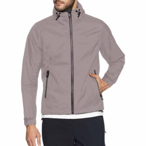 Coffee Brown Hooded Windbreaker Jacket - Men / Women