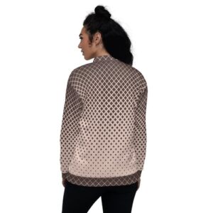 Womens Jacket - Burgundy Half-tone Style Bomber Jacket